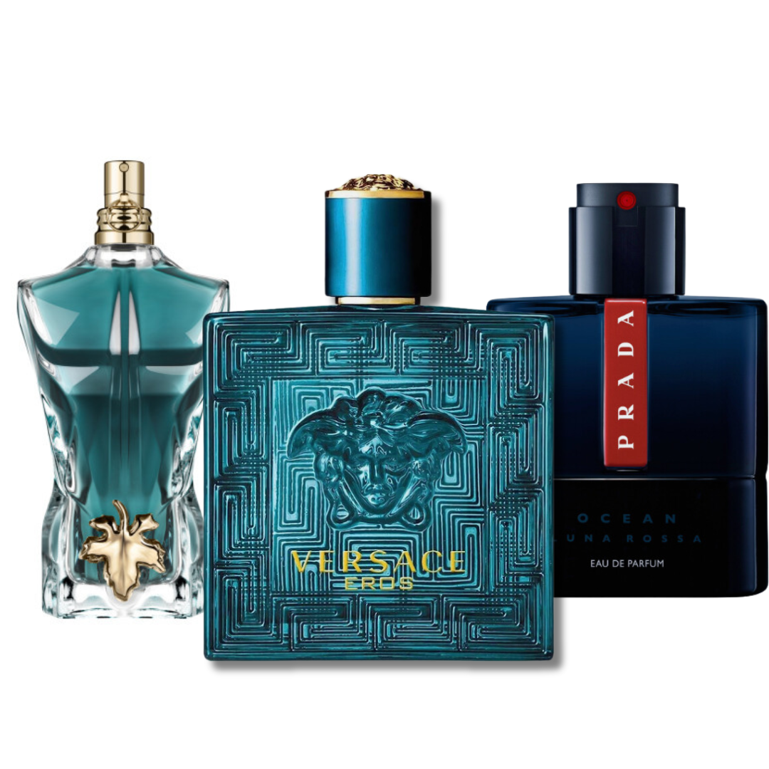 Combo aus 3 Herrenparfums – Prada Luna Rossa, Versace Eros, Le Beau (Eau de Parfum)